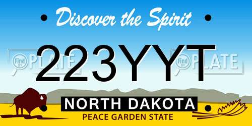 223YYT North Dakota License Plate