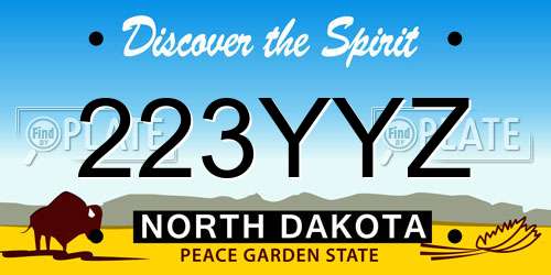 223YYZ North Dakota License Plate
