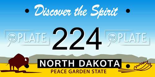 224 North Dakota License Plate