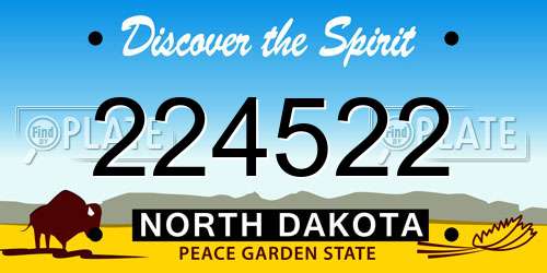 224522 North Dakota License Plate