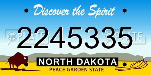 2245335 North Dakota License Plate