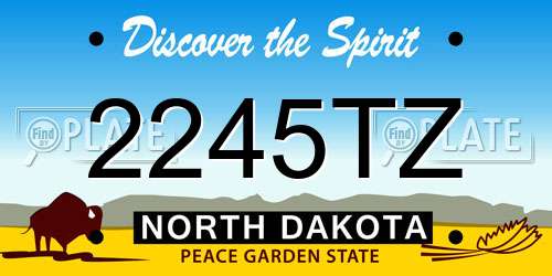 2245TZ North Dakota License Plate