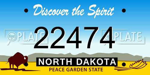 22474 North Dakota License Plate