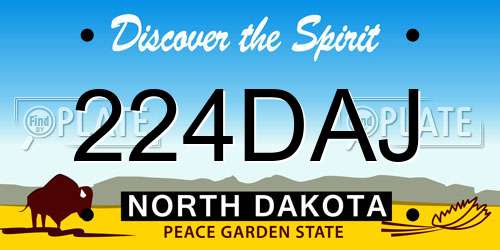 224DAJ North Dakota License Plate