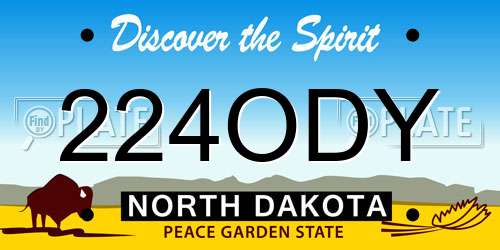 224ODY North Dakota License Plate