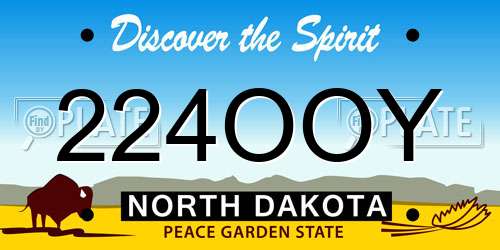 224OOY North Dakota License Plate