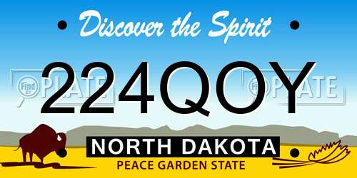 224QOY North Dakota License Plate