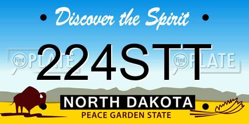 224STT North Dakota License Plate