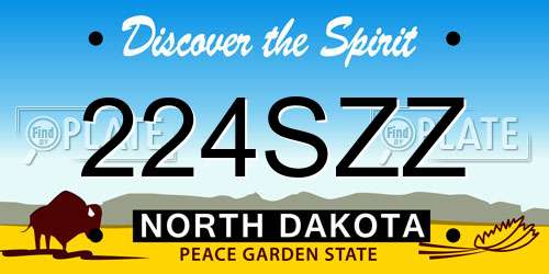 224SZZ North Dakota License Plate