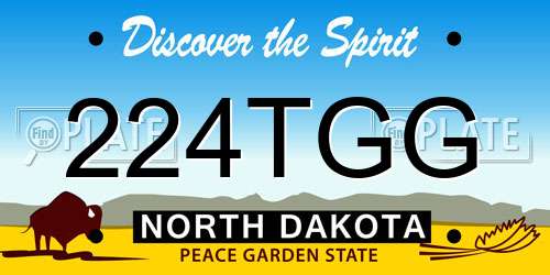 224TGG North Dakota License Plate