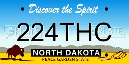224THC North Dakota License Plate