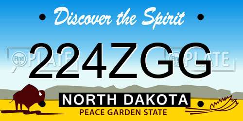 224ZGG North Dakota License Plate