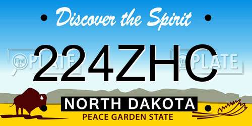224ZHC North Dakota License Plate