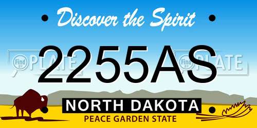 2255AS North Dakota License Plate