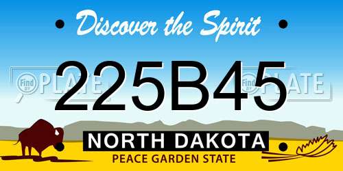 225B45 North Dakota License Plate