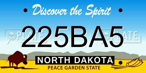 225BA5 North Dakota License Plate