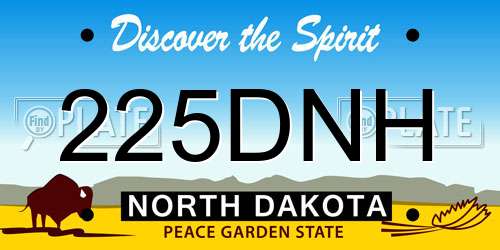 225DNH North Dakota License Plate