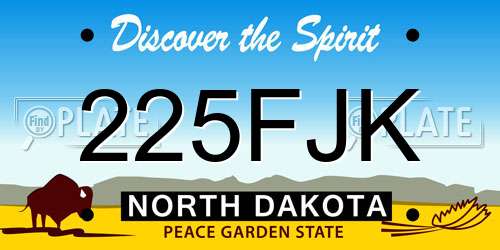 225FJK North Dakota License Plate