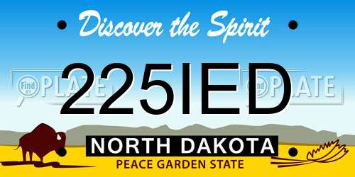 225IED North Dakota License Plate