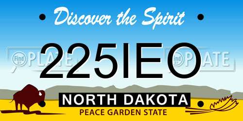 225IEO North Dakota License Plate