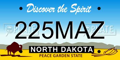 225MAZ North Dakota License Plate