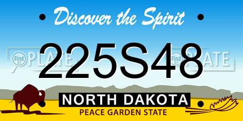 225S48 North Dakota License Plate