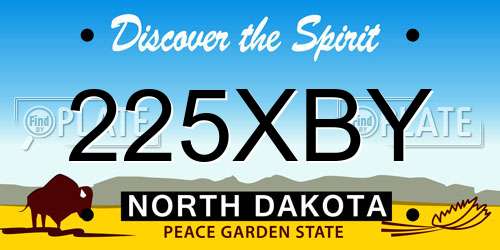225XBY North Dakota License Plate