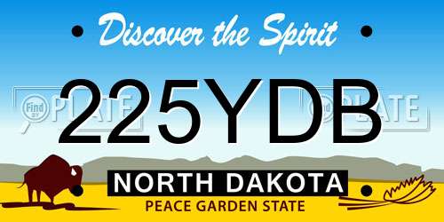 225YDB North Dakota License Plate