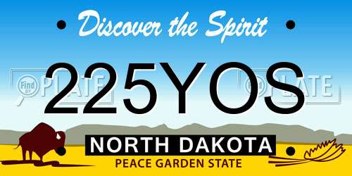 225YOS North Dakota License Plate