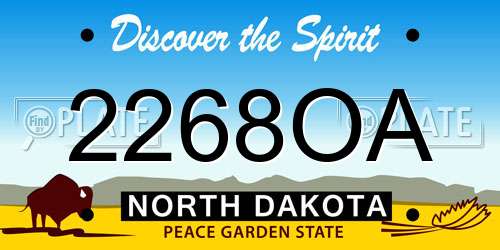 2268OA North Dakota License Plate