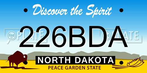 226BDA North Dakota License Plate