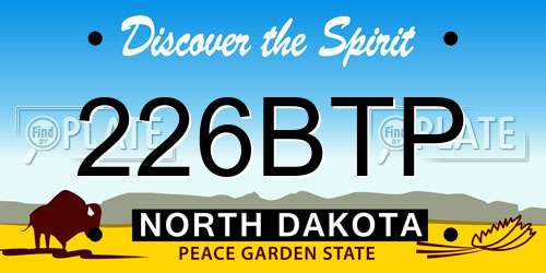 226BTP North Dakota License Plate