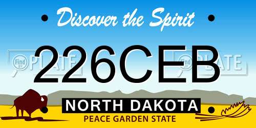 226CEB North Dakota License Plate