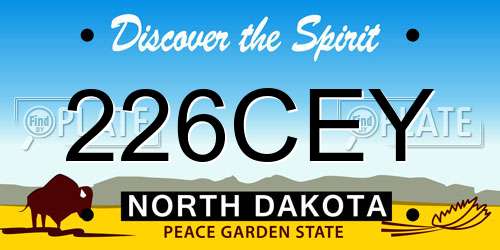 226CEY North Dakota License Plate