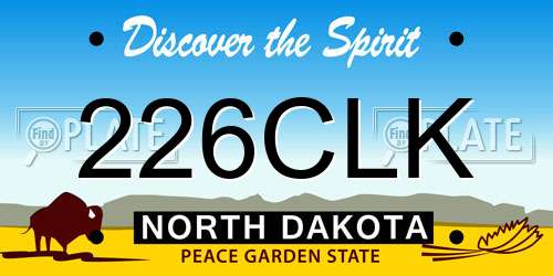 226CLK North Dakota License Plate
