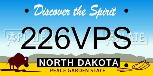 226VPS North Dakota License Plate