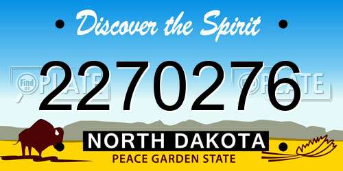 2270276 North Dakota License Plate