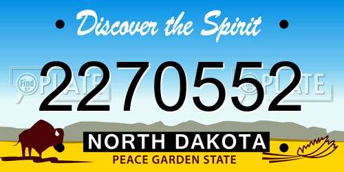 2270552 North Dakota License Plate