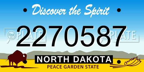 2270587 North Dakota License Plate