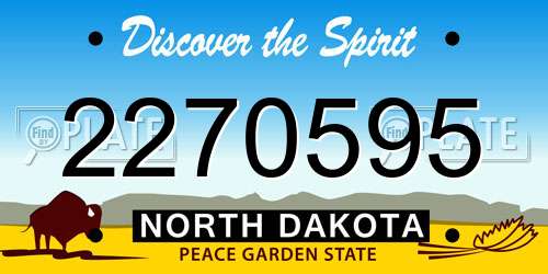 2270595 North Dakota License Plate