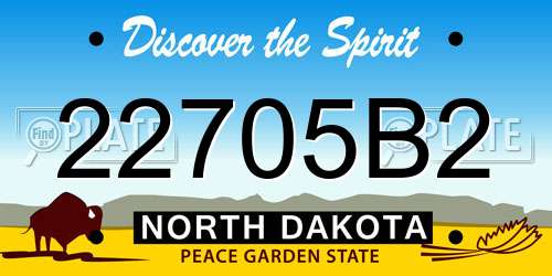 22705B2 North Dakota License Plate