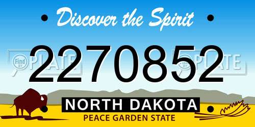 2270852 North Dakota License Plate