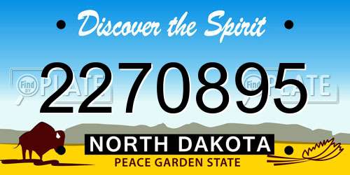 2270895 North Dakota License Plate