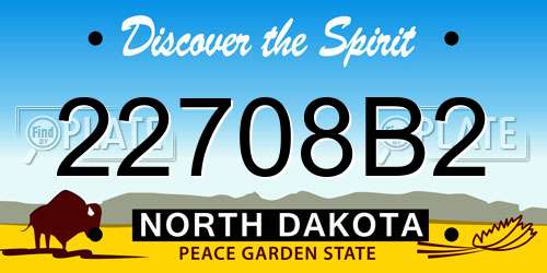 22708B2 North Dakota License Plate