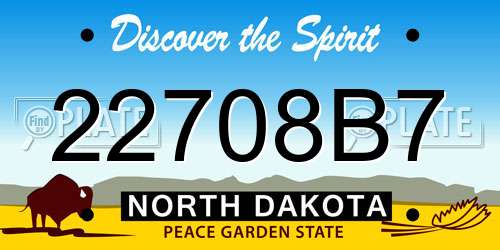 22708B7 North Dakota License Plate
