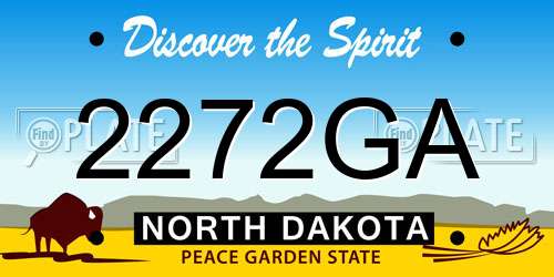 2272GA North Dakota License Plate
