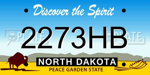 2273HB North Dakota License Plate