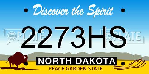 2273HS North Dakota License Plate