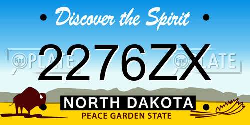 2276ZX North Dakota License Plate