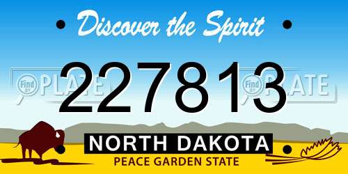 227813 North Dakota License Plate